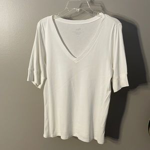 J. Jill Pima Cotton Elbow Sleeve V-neck